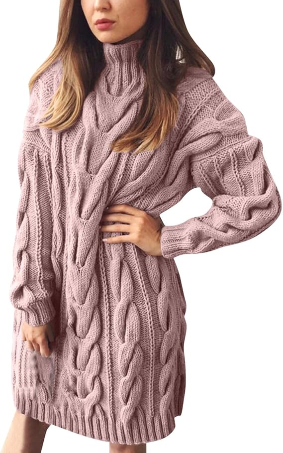 Velora | Cozy Turtleneck Sweater Dress for Women Fashion